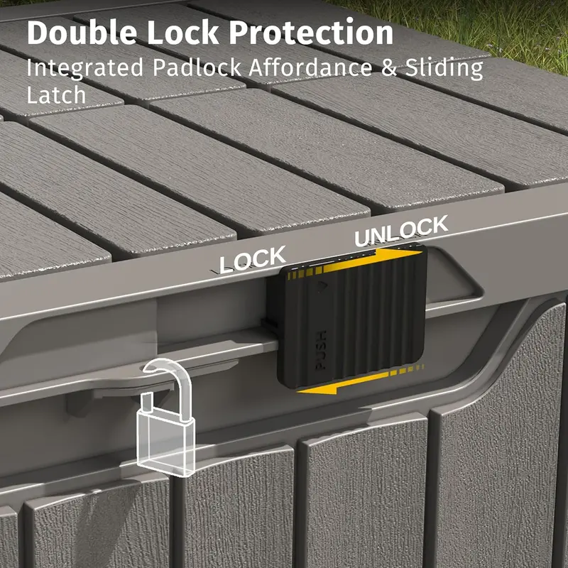 60-Gallon Waterproof Resin Deck Box for Indoor and Outdoor Storage