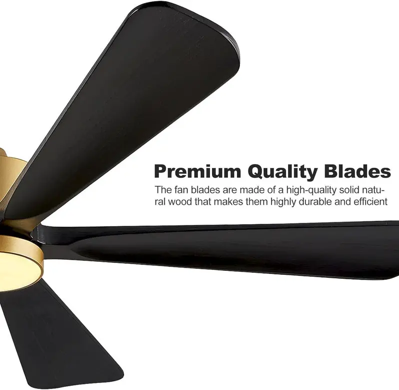 60-Inch Outdoor Ceiling Fan with Integrated LED Light and Remote – Modern DC Motor, 6-Speed Reversible, 5 Wooden Blades (Dark Brown)