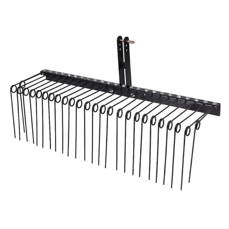 60-Inch Tow-Behind Pine Straw Rake with 26 Steel Coil Tines for Landscaping and Leaf Cleanup 2