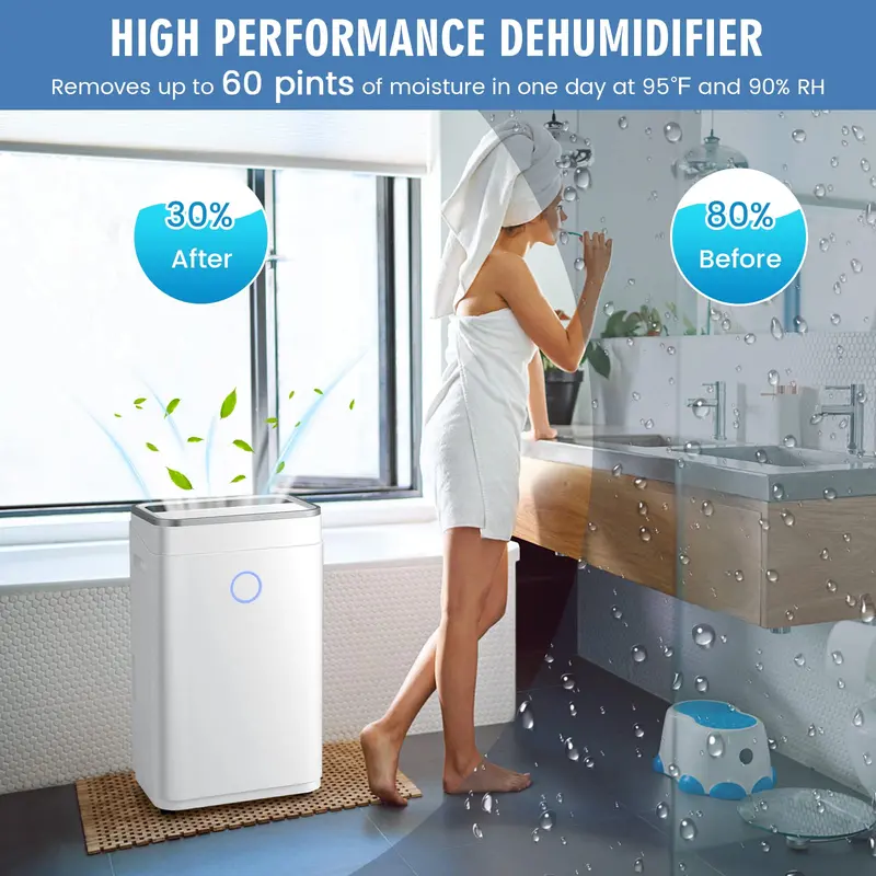 60-Pint High-Capacity Dehumidifier for Spaces up to 4000 Sq. Ft – Digital Display & Large Tank 2