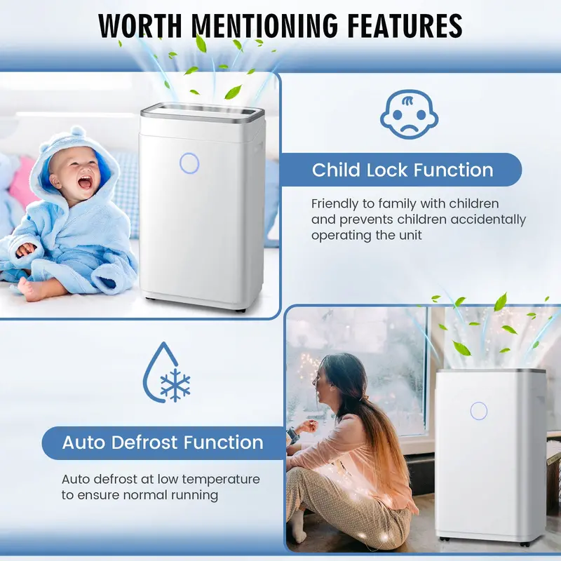 60-Pint High-Capacity Dehumidifier for Spaces up to 4000 Sq. Ft – Digital Display & Large Tank