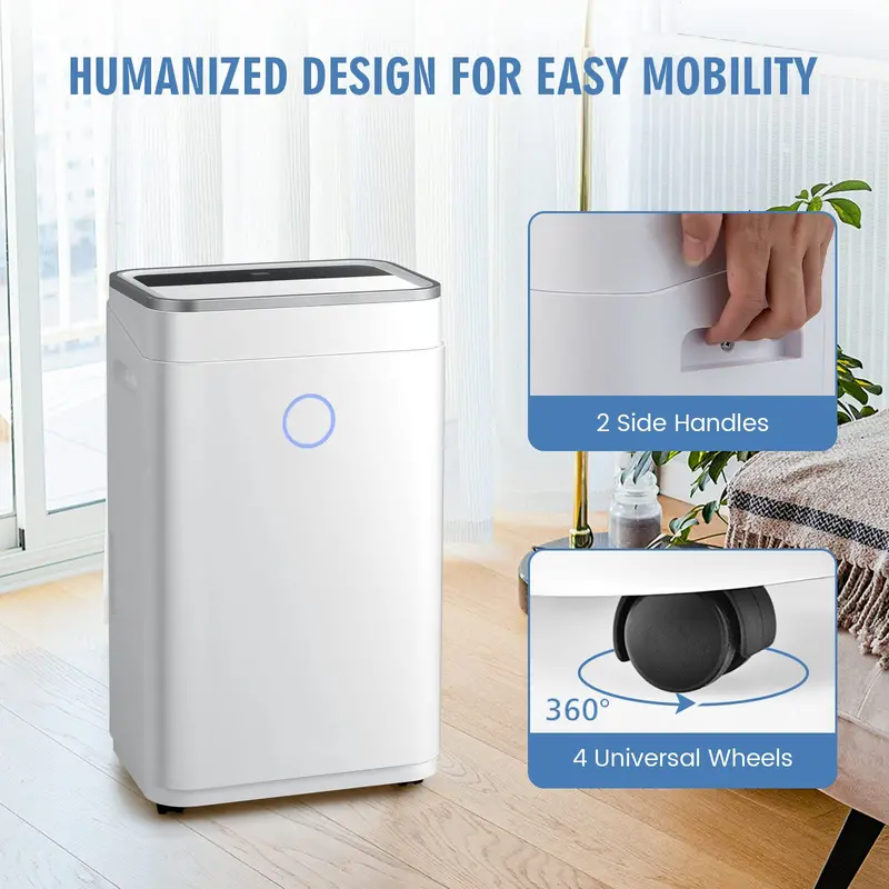 60-Pint High-Capacity Dehumidifier for Spaces up to 4000 Sq. Ft – Digital Display & Large Tank