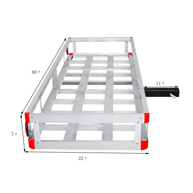 60" x 22" Aluminum Hitch-Mount Cargo Carrier – Fits Standard 2-Inch Trailer Receivers