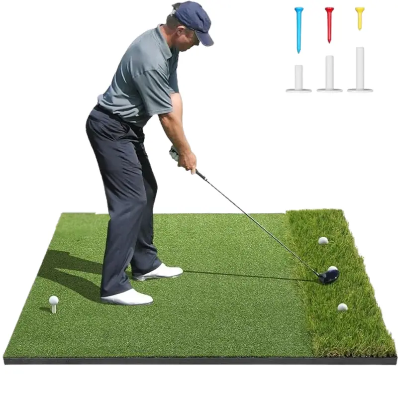 60" × 48" Dual-Zone Golf Training Mat for Realistic Indoor/Outdoor Swing Practice