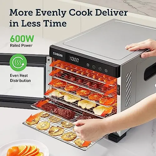 600W Food Dehydrator for Jerky & Snacks – Stainless Steel Tray Drying Machine