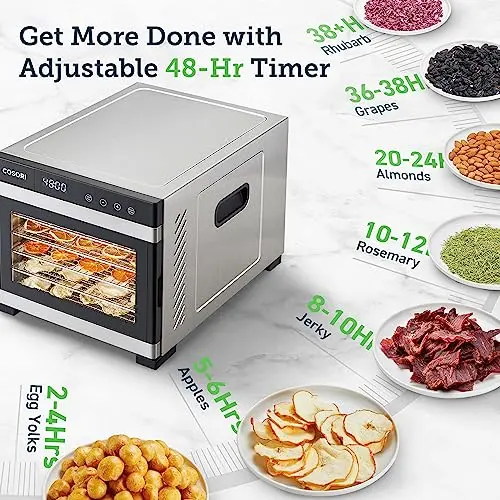 600W Food Dehydrator for Jerky & Snacks – Stainless Steel Tray Drying Machine