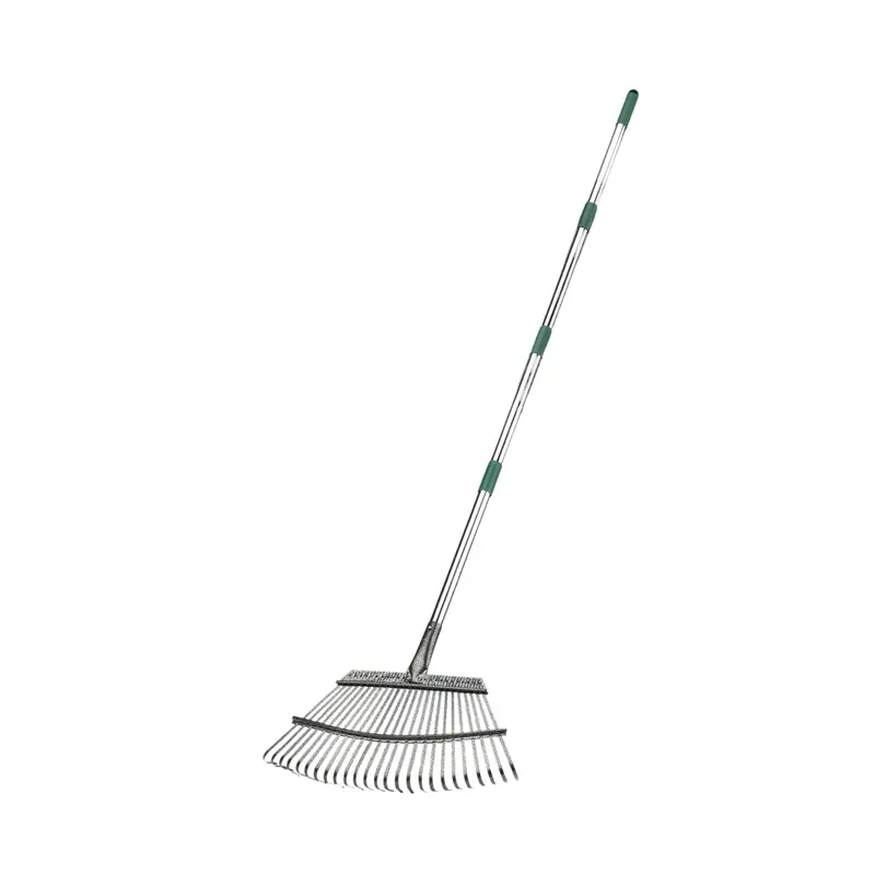 65-Inch Heavy-Duty 25-Tine Alloy Steel Garden Rake with Leaf Scoop & Bag 2