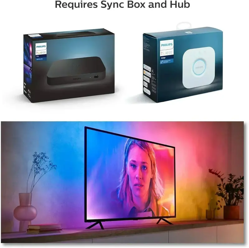 65-Inch Smart LED TV Backlight Strip – RGB Flowing Color-Changing Light Bar with Sync Capability