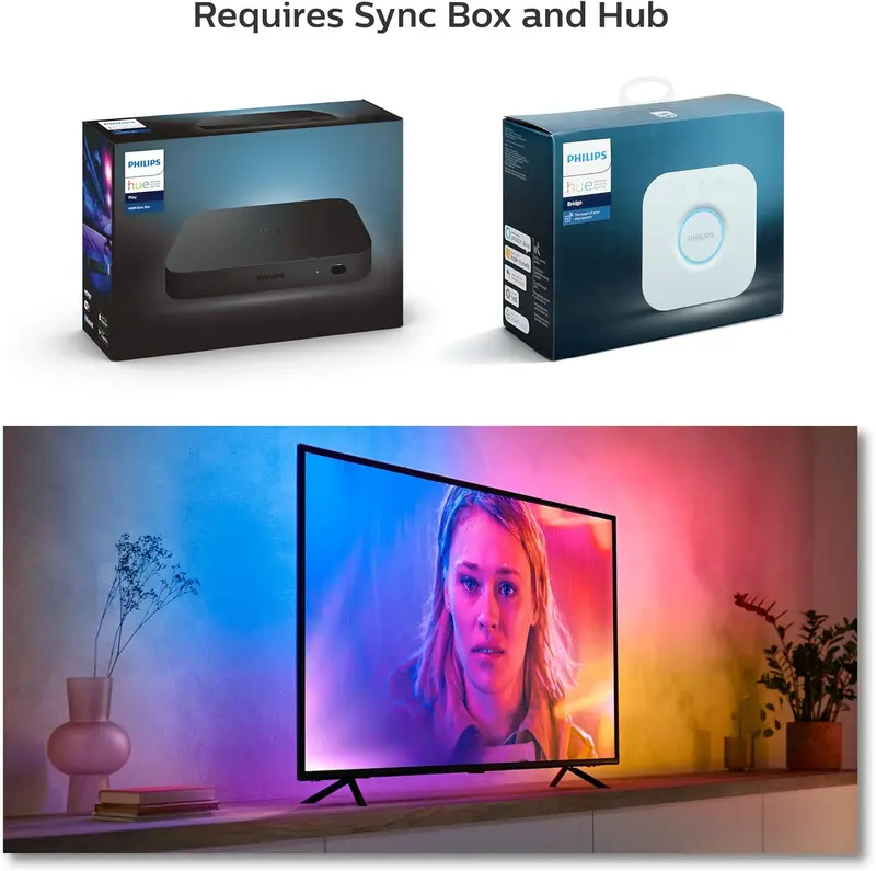 65-Inch Smart TV Light Strip – Music-Synced RGB LED Backlight with Flowing Color Effects & Game Mode