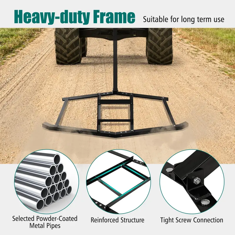 66-Inch Driveway Drag Rake – Tow-Behind Landscape Leveler with Reinforced Steel Bars