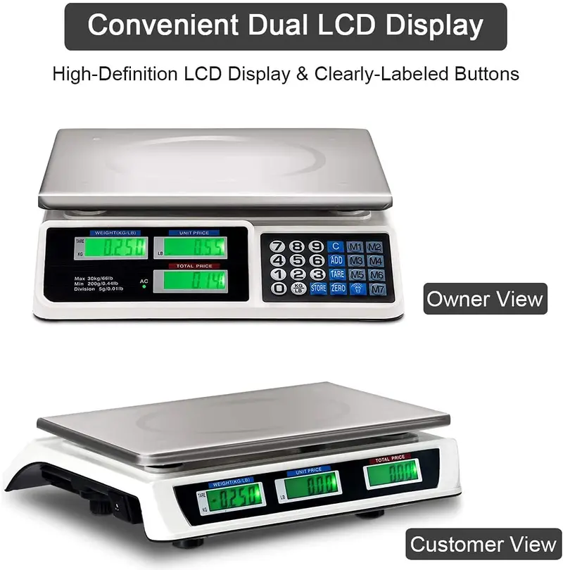 66 lb Digital Price Computing Scale for Deli and Counting Use