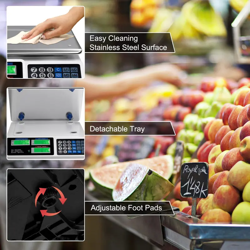 66-Pound Commercial Deli Scale with Price Computing, Counting, and Weighing Functions