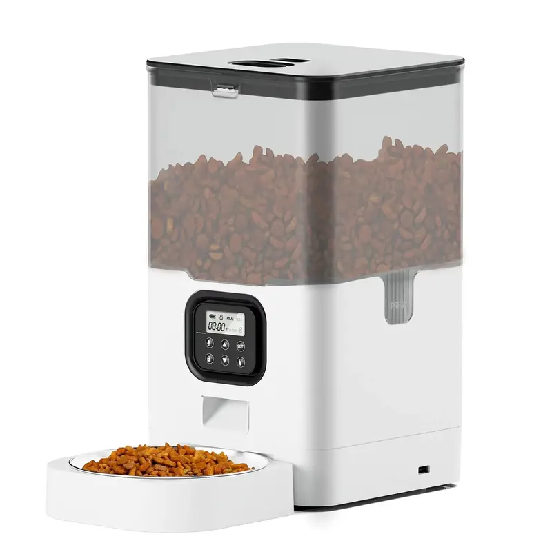 6L Automatic Cat Feeder – Stainless Steel Bowl, Timed Dispensing, Voice Recording & LCD Interface 2