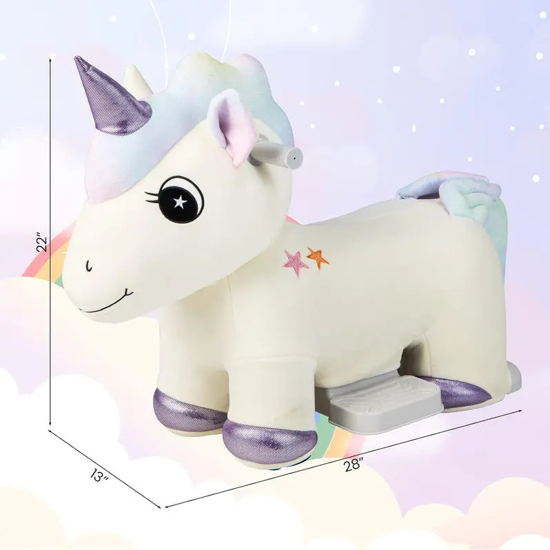6V Battery-Powered Electric Unicorn Ride-On Animal Toy
