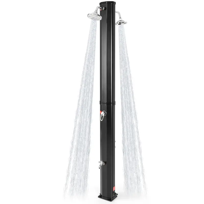 7.2-Foot Solar-Powered Outdoor Shower with Dual Swivel Heads and Dual Foot Sprays