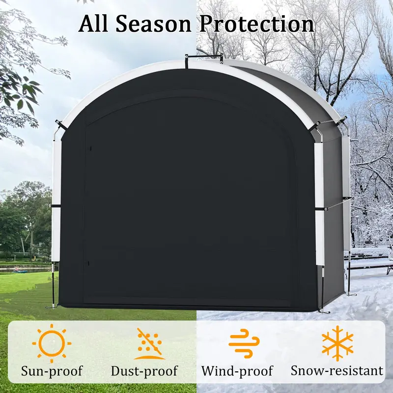 7.2 x 4.9 FT Outdoor Bike Storage Shed with Waterproof 210D Oxford Fabric Cover