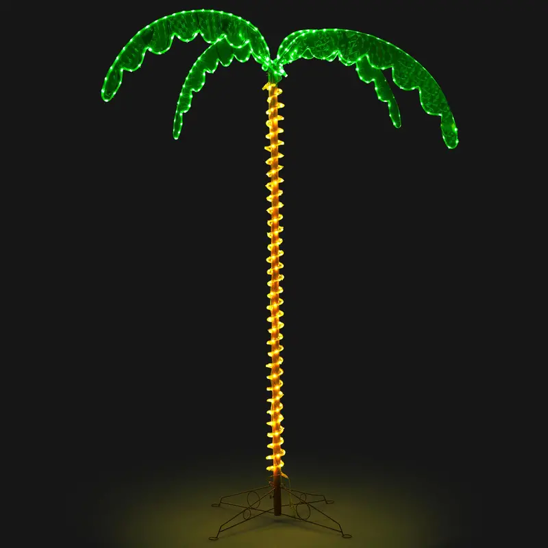 7.5-Foot Lighted Palm Tree – Tropical Holiday Decoration with 332 Warm White LED Lights