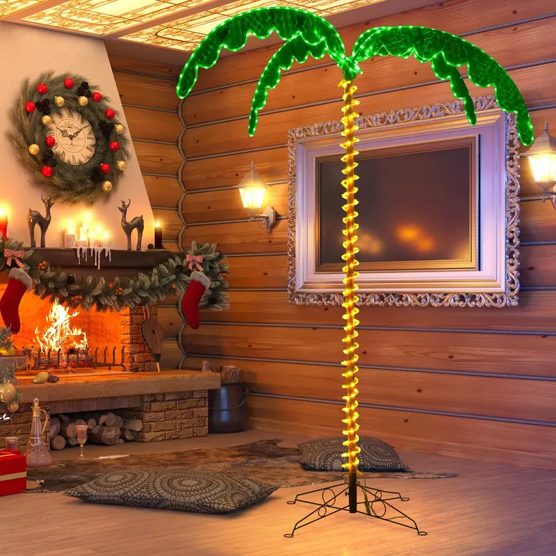 7.5-Foot Lighted Palm Tree – Tropical Holiday Decoration with 332 Warm White LED Lights 2