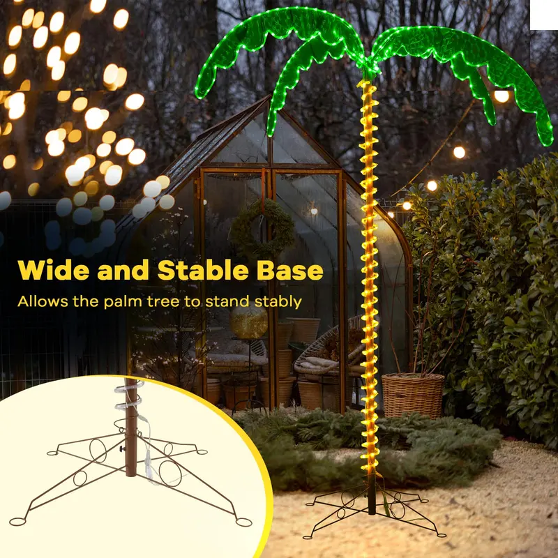 7.5-Foot Lighted Palm Tree – Tropical Holiday Decoration with 332 Warm White LED Lights