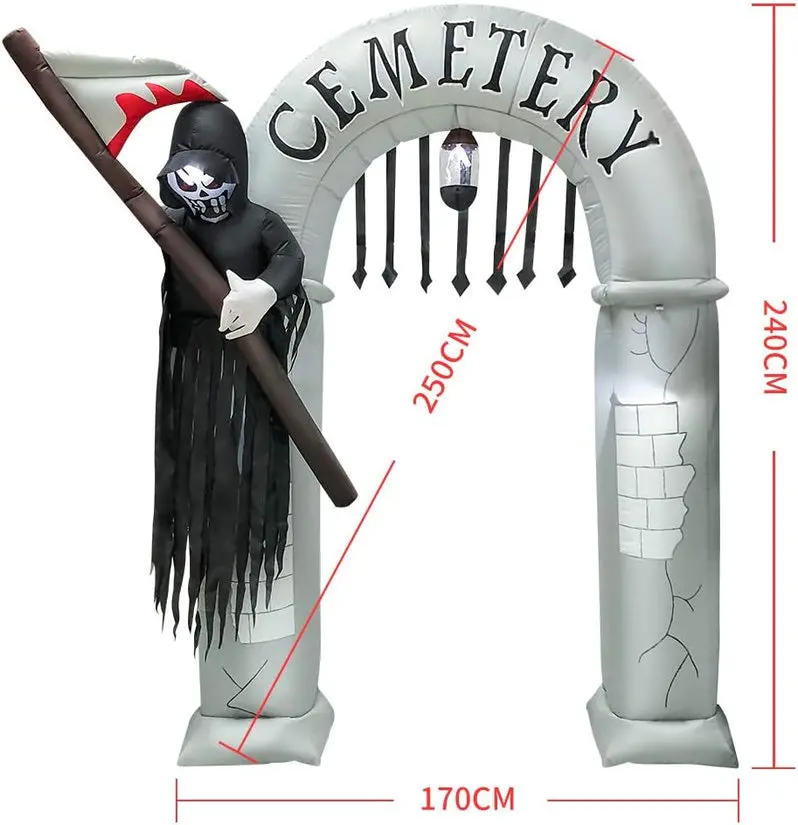 7.8-Foot Inflatable Grim Reaper Arch – Animated Halloween Entrance Decoration