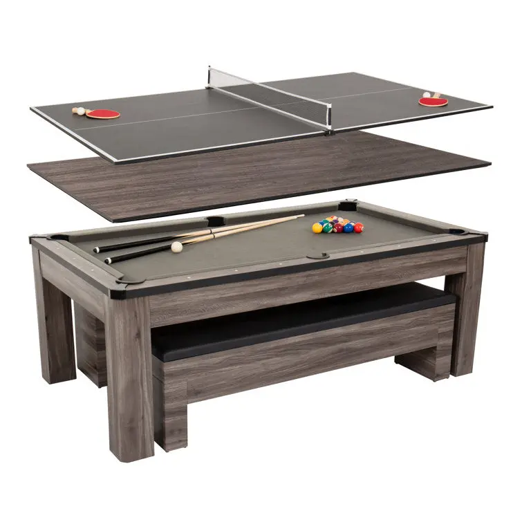 7-Foot 3-in-1 Convertible Table – Billiards, Ping Pong, and Dining Surface