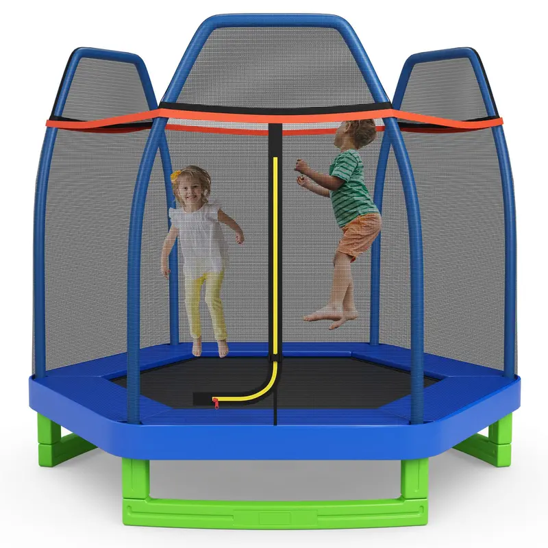 7-Foot ASTM-Certified Trampoline for Indoor & Outdoor Play