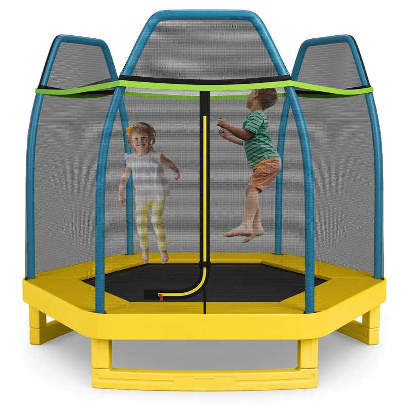 7-Foot ASTM-Certified Trampoline for Indoor & Outdoor Play