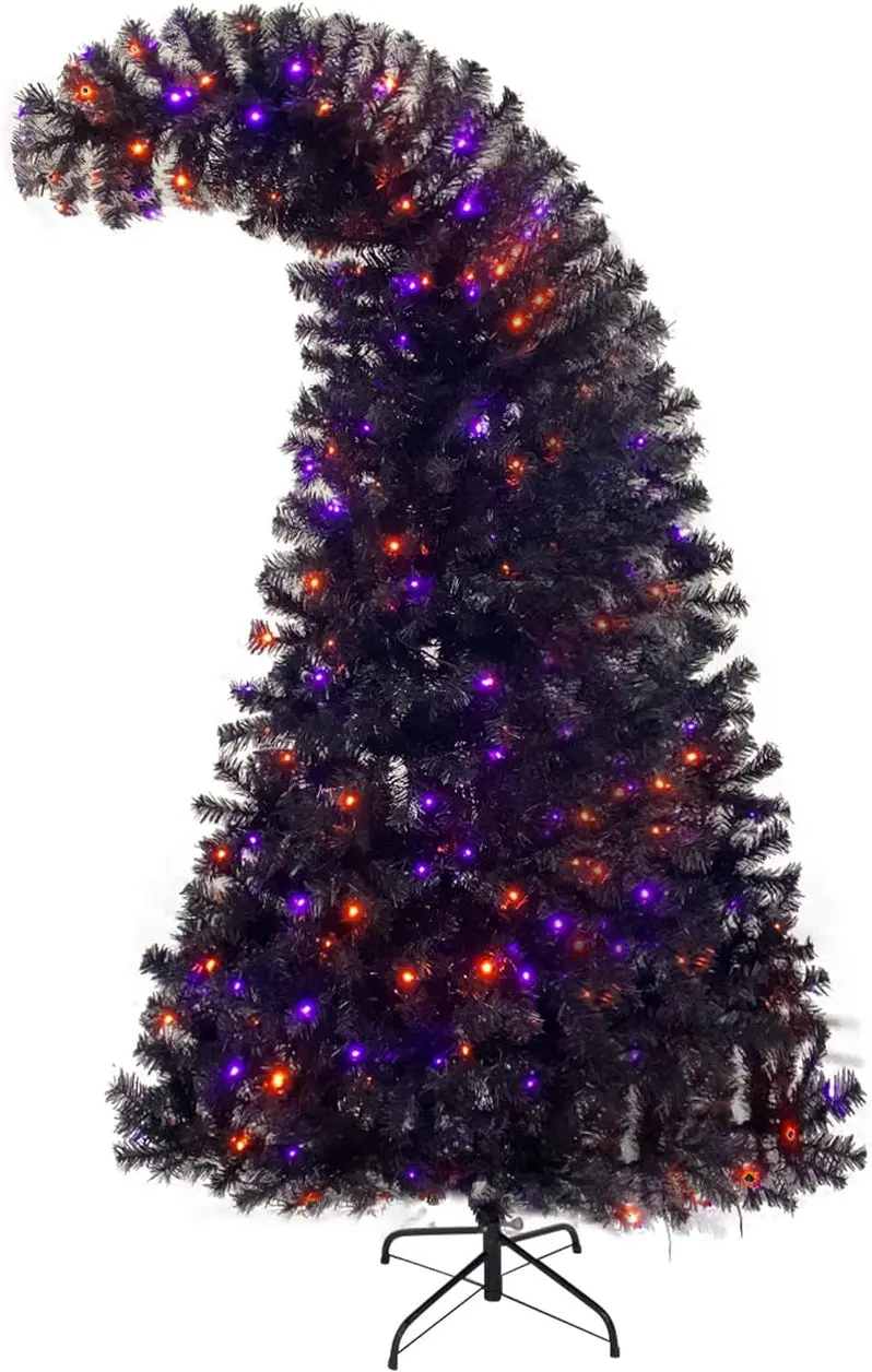 7-Foot Black Artificial Christmas Tree – Versatile Decor for Halloween & Holiday Seasons