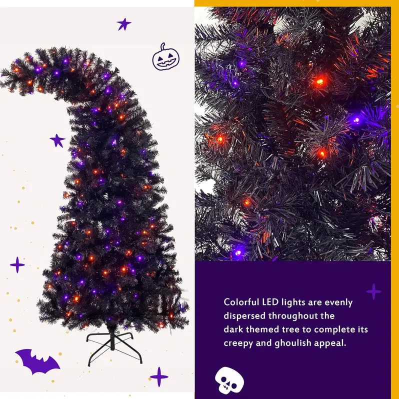 7-Foot Black Artificial Christmas Tree – Versatile Decor for Halloween & Holiday Seasons