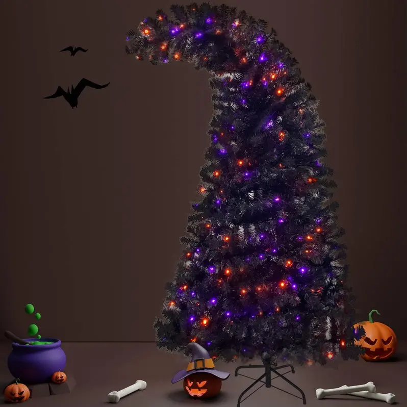 7-Foot Black Artificial Christmas Tree – Versatile Decor for Halloween & Holiday Seasons