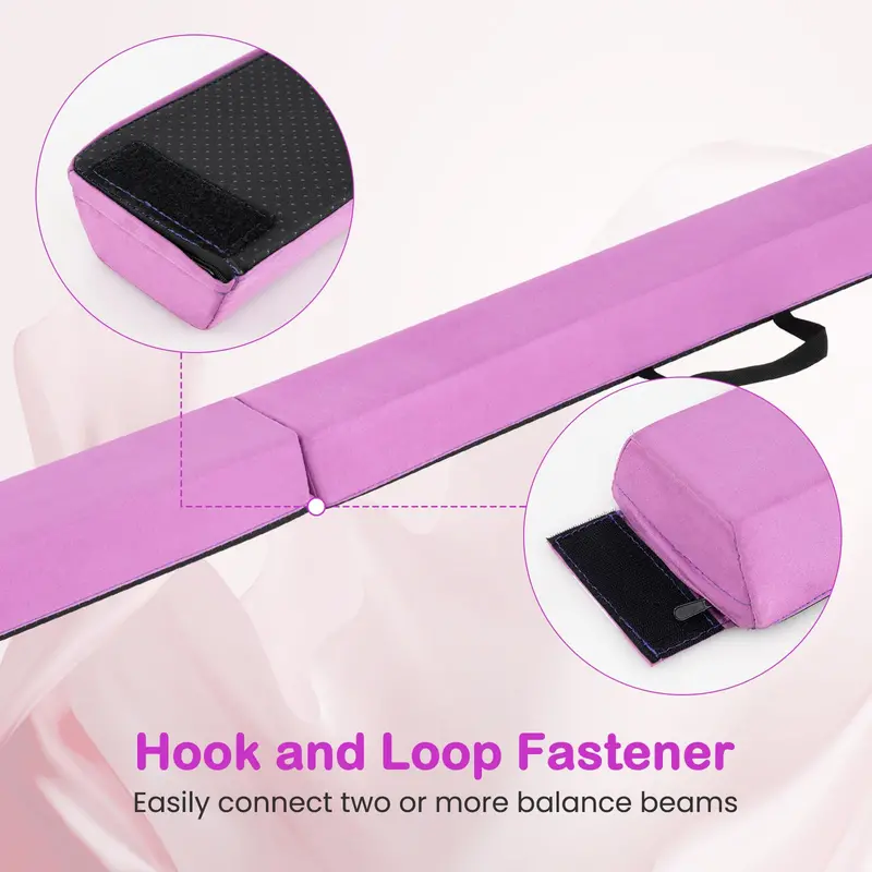 7-Foot Foam Balance Beam — Gymnastics Training Equipment with Removable Suede Cover