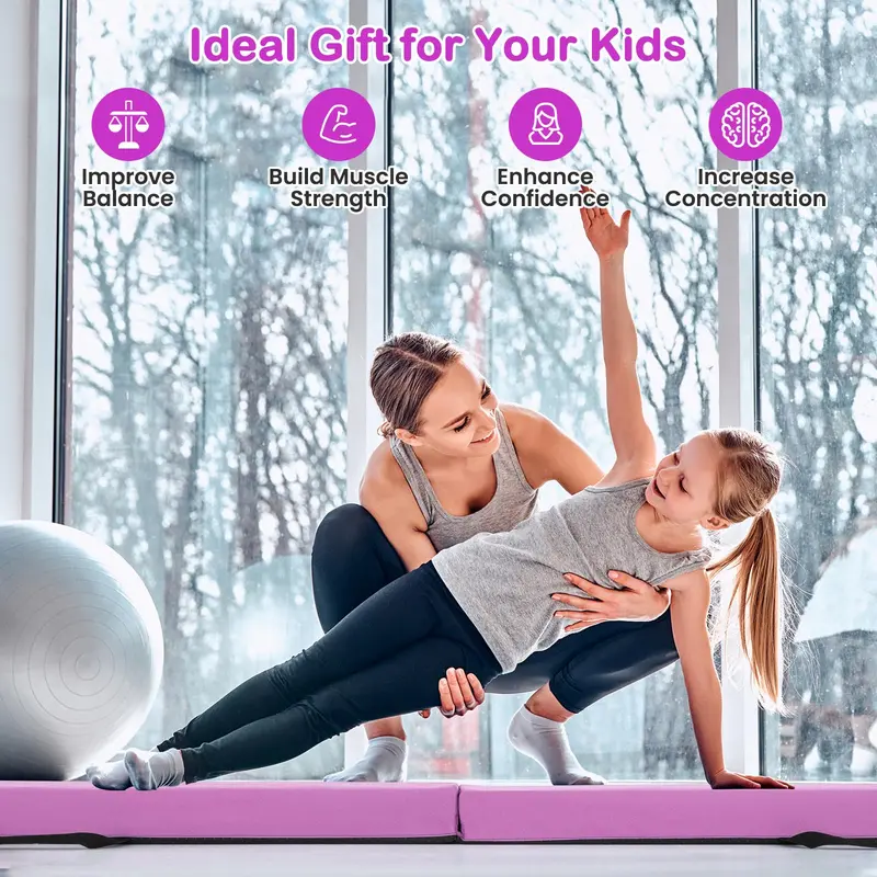7-Foot Foam Balance Beam — Gymnastics Training Equipment with Removable Suede Cover