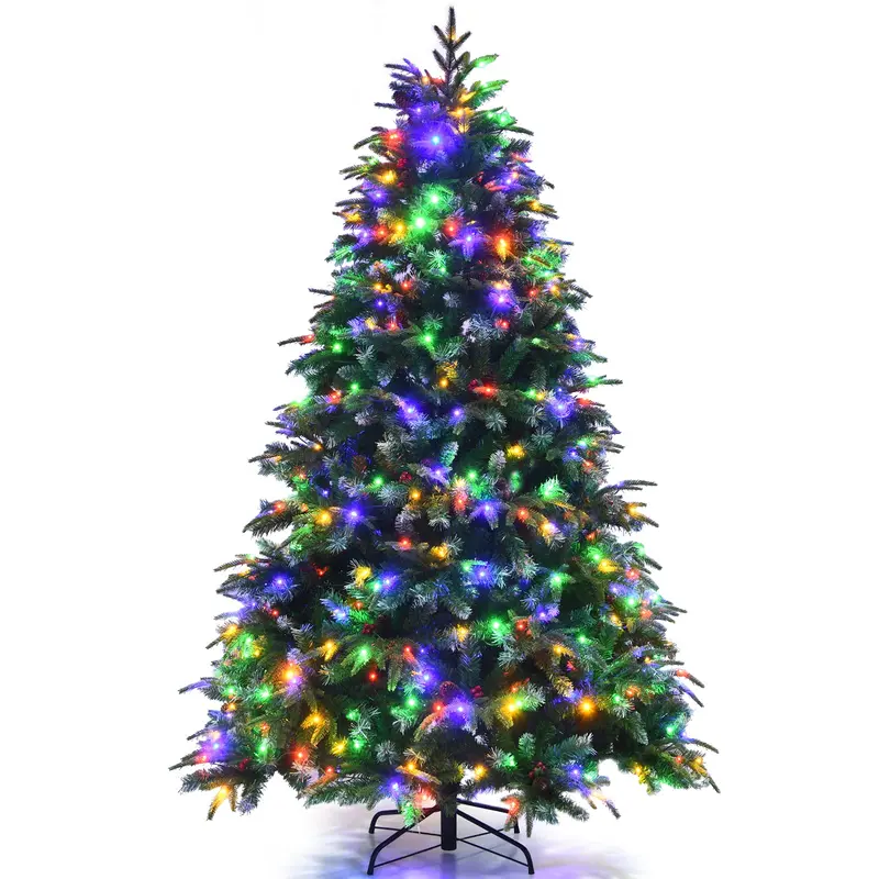 7-Foot Pre-Lit Realistic Snow-Flocked Artificial Christmas Tree with 450 Color-Changing LEDs & 11 Flash Patterns