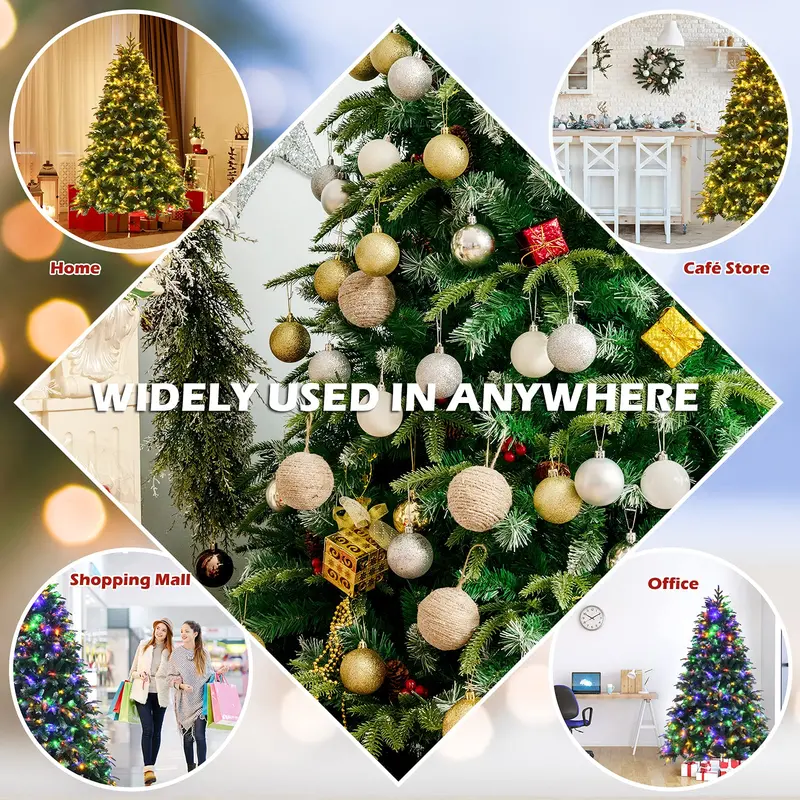 7-Foot Pre-Lit Realistic Snow-Flocked Artificial Christmas Tree with 450 Color-Changing LEDs & 11 Flash Patterns