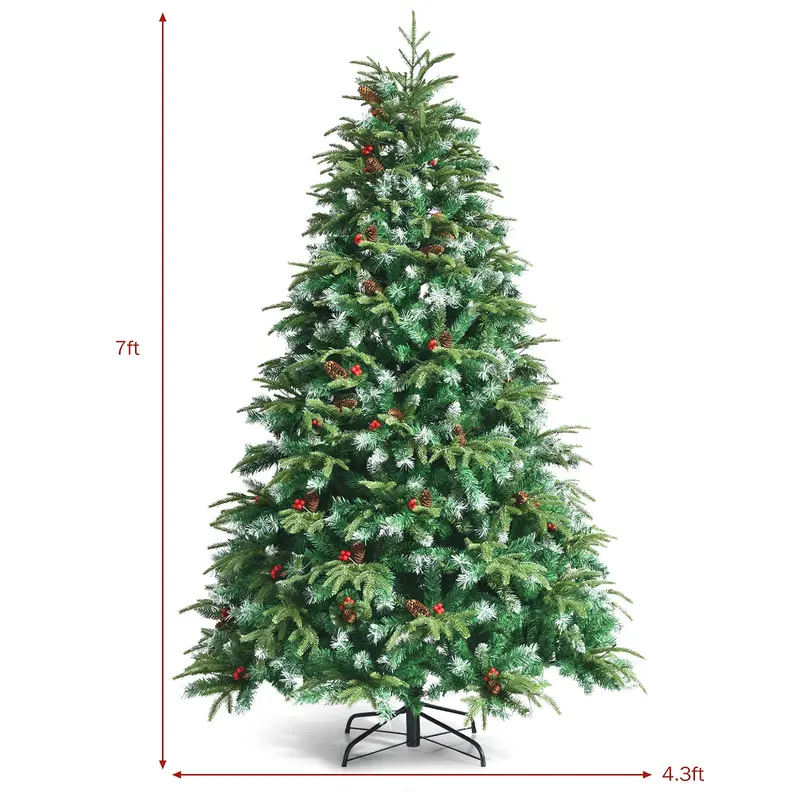 7-Foot Pre-Lit Realistic Snow-Flocked Artificial Christmas Tree with 450 Color-Changing LEDs & 11 Flash Patterns