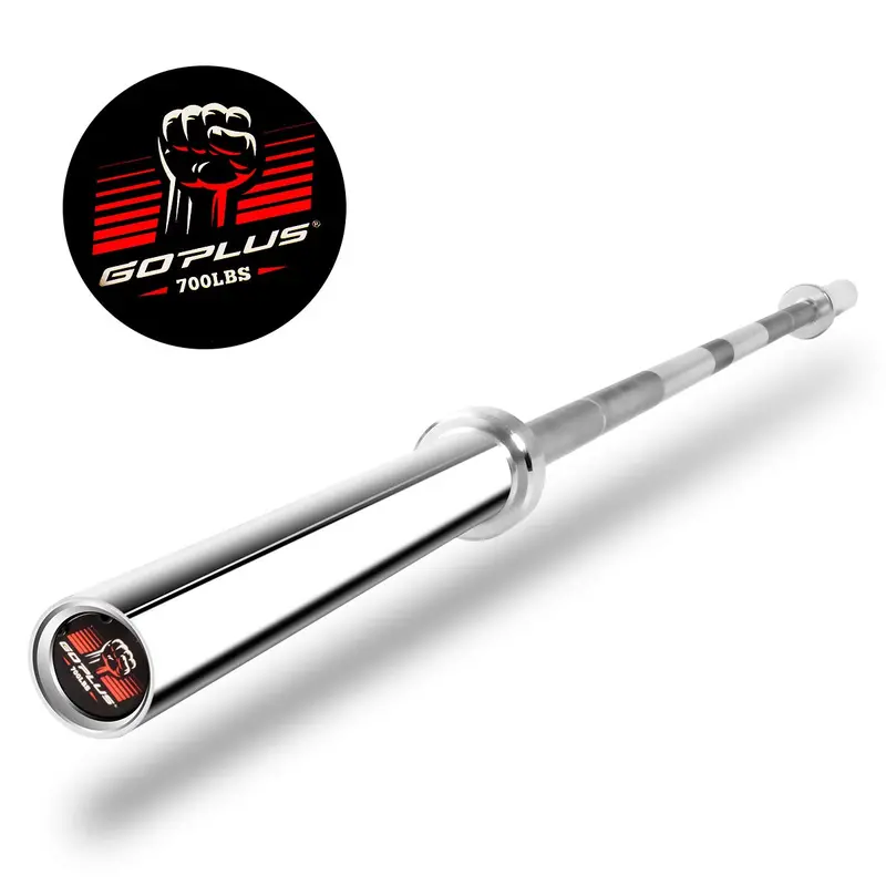 7-Foot Solid Olympic Barbell – Rated for 700–1000 lbs, Compatible with 2-Inch Plates