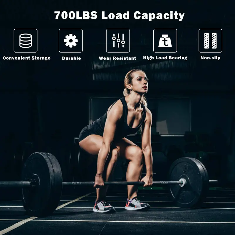 7-Foot Solid Olympic Barbell – Rated for 700–1000 lbs, Compatible with 2-Inch Plates