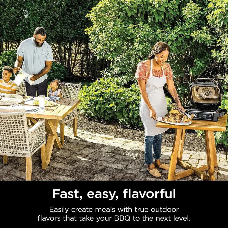 7-in-1 Electric Outdoor Grill & Smoker – Includes Thermometer, Air Fryer, Bake, Dehydrate, and Pellet-Fueled Functions