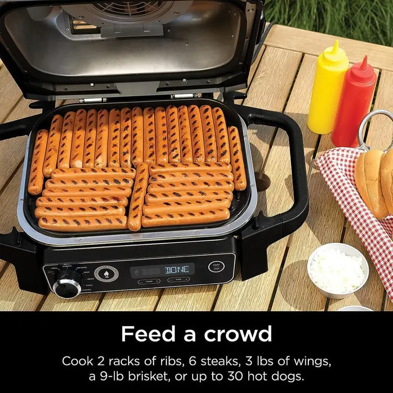 7-in-1 Electric Outdoor Grill & Smoker – Includes Thermometer, Air Fryer, Bake, Dehydrate, and Pellet-Fueled Functions