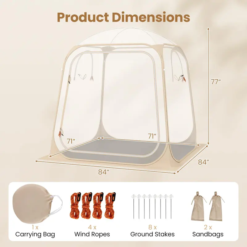 7' x 7' All-Weather Portable Pod Tent for 2–4 Campers 2