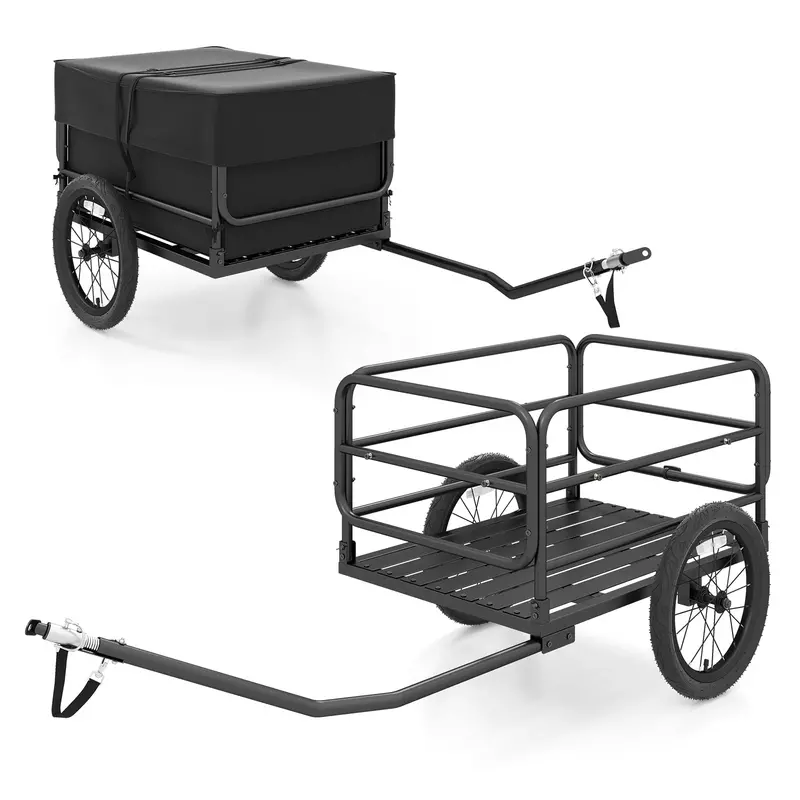 70.5" x 28" x 26" Heavy-Duty Bike Cargo Trailer for Bicycles