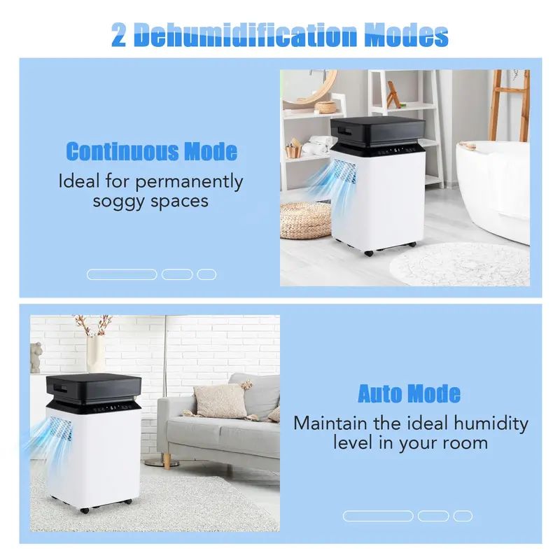 70-Pint Dehumidifier with Integrated Pump – Compact Unit for 4,500 Sq. Ft Areas, Includes Drain Hose 2