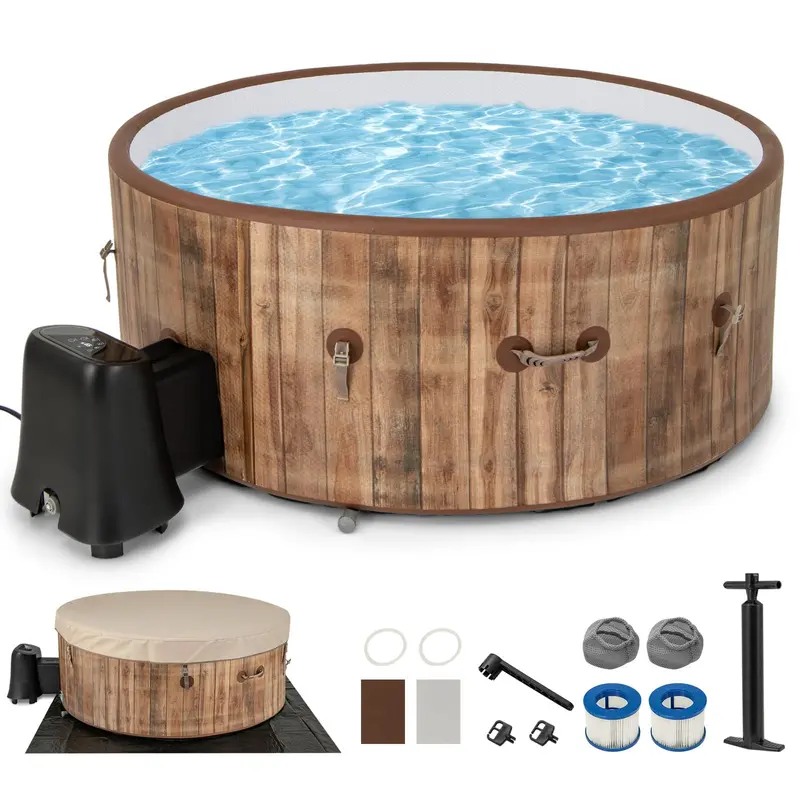 72-Inch Inflatable Spa Hot Tub for 4–6 Users Featuring 120 Air Jets and Digital Controls