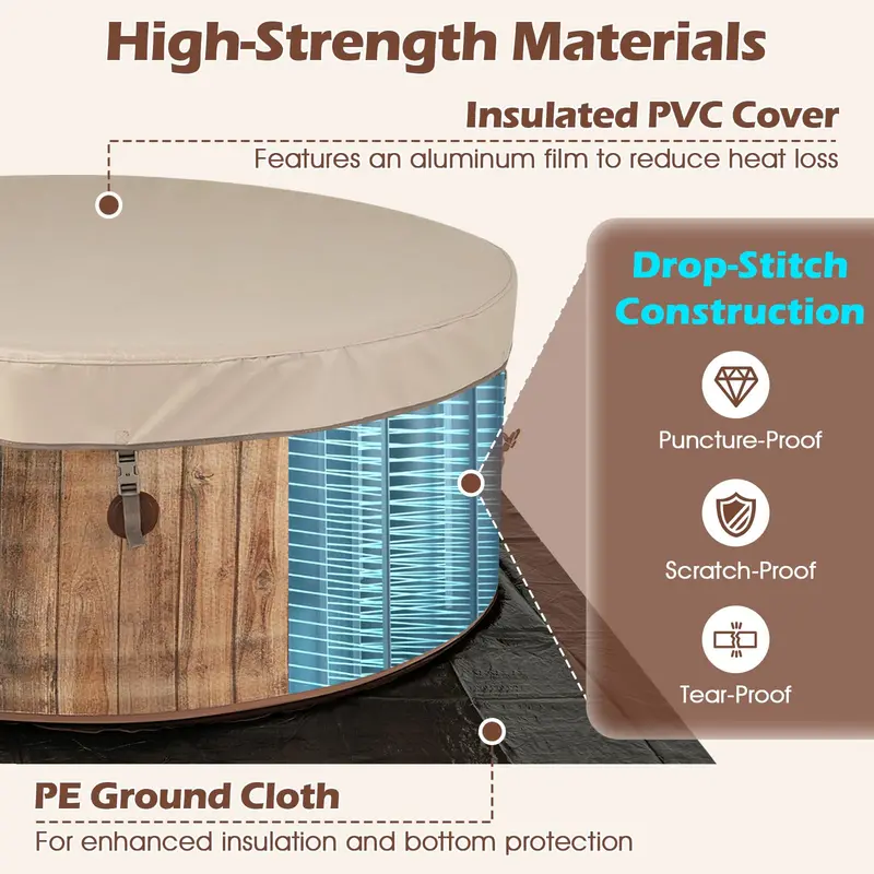 72-Inch Inflatable Spa Hot Tub for 4–6 Users Featuring 120 Air Jets and Digital Controls 2