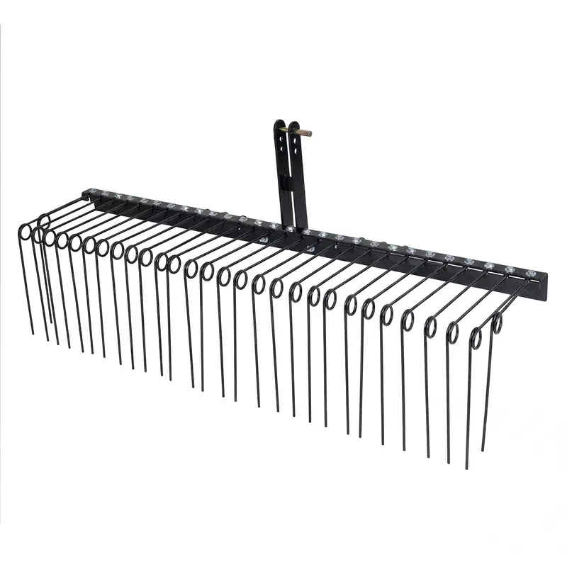 72-Inch Tow-Behind Pine Straw Rake – 30-Coil Steel Tine Landscape Tool 2