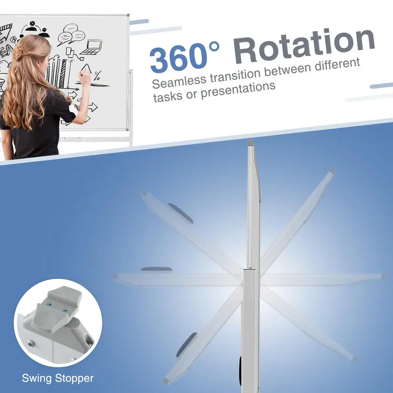 72" x 36" Rolling Dry-Erase Board — Double-Sided Magnetic Whiteboard on Sturdy Aluminum Stand 2