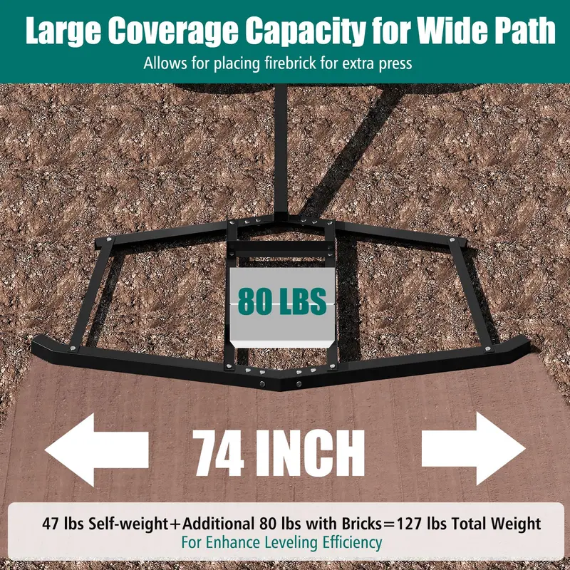 74-Inch Tow-Behind Landscape Rake – Durable Drag Leveler for Grading & Smoothing
