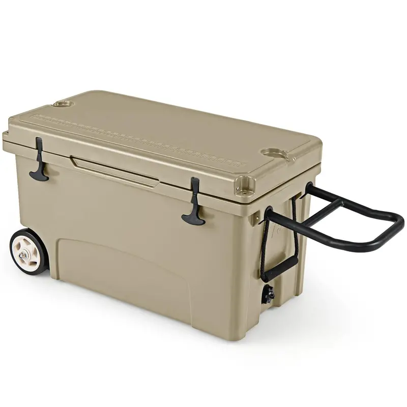 75-Quart Heavy-Duty Portable Cooler – Extended Ice Life, Durable Wheels & Telescoping Handle