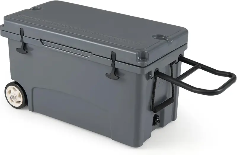 75-Quart Heavy-Duty Portable Cooler – Extended Ice Life, Durable Wheels & Telescoping Handle