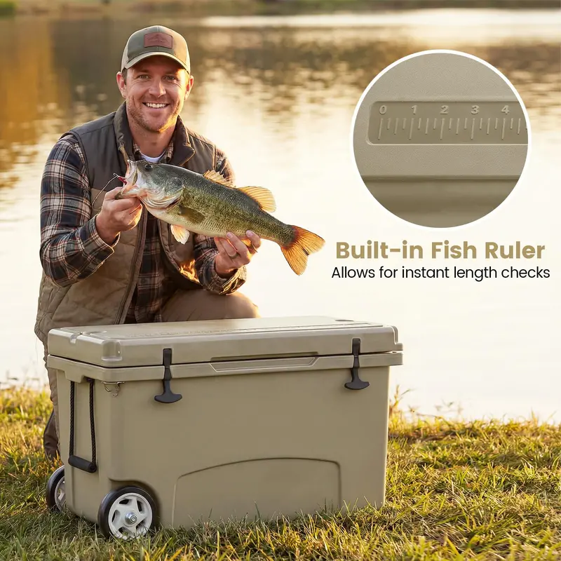 75-Quart Heavy-Duty Portable Cooler – Extended Ice Life, Durable Wheels & Telescoping Handle
